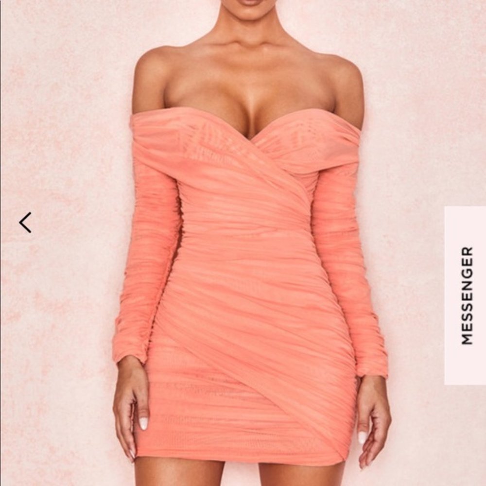 NWT House of CB Peach Felicity Dress | Size Large